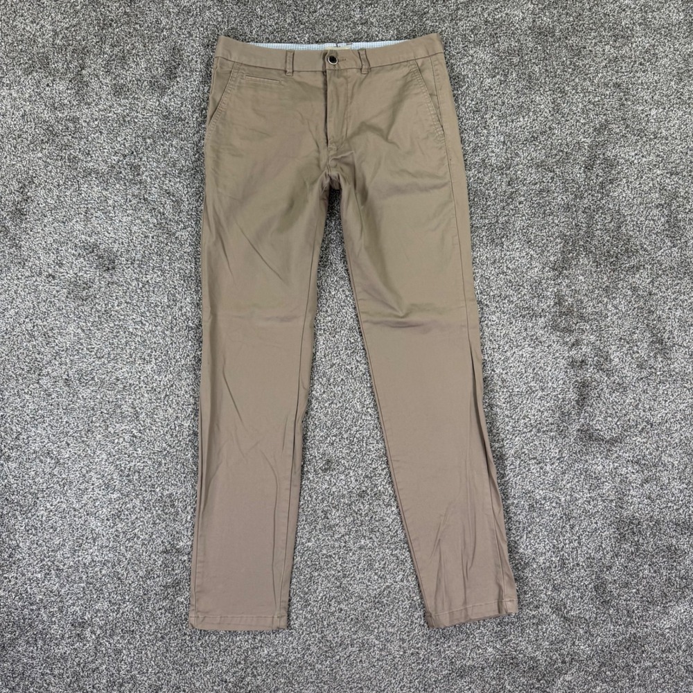 Perk Feel Good Chinos Mens 32x32 Tan Khaki Slim Fit Stretch Pants Casual Work